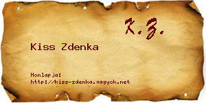 Kiss Zdenka névjegykártya